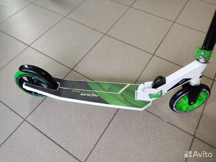 Самокат novatrack 160P.polis.GN9 белый/зеленый