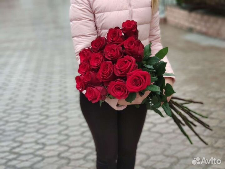 15 красных роз Цветы Букет Розы Красноярск