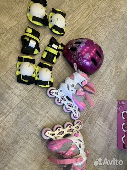 Детские ролики и защита, размер 30-33