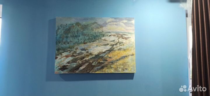 Картина маслом на холсте зима/Бронь/ Подарок