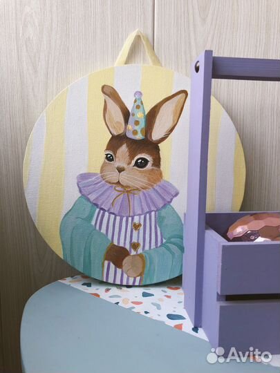 Картина акрилом «малышка в колпачке»