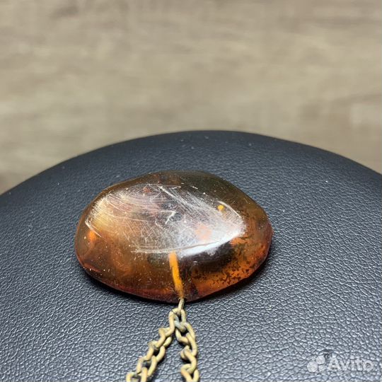 Винтажная Брошь Янтарная Натуральный Янтарь Ретро