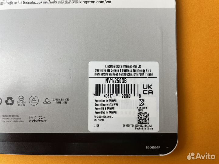 SSD диск M2 250 GB NVMe PCIe 3 Kingston NV1 Новый
