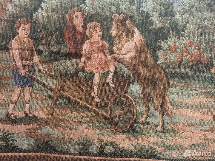 Коврик старинный гобелен,Германия Дети