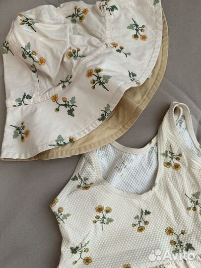 Купальник HM для девочки и панама 74/80 р