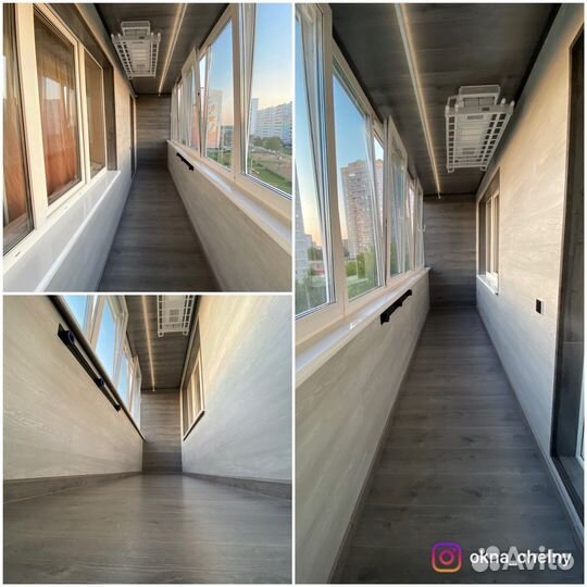 Обшивка балконов и лоджий + остекление окон