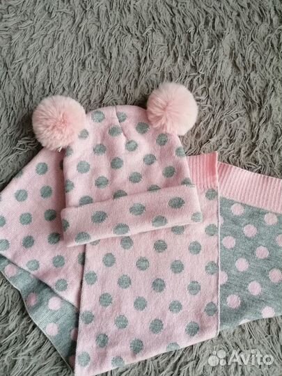 Комплект шапка и шарф для девочки
