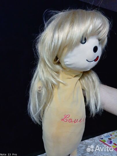 Парик блонд с челкой,Длина 45 см