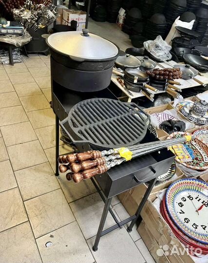 Казан чугунный, мангалы, печи