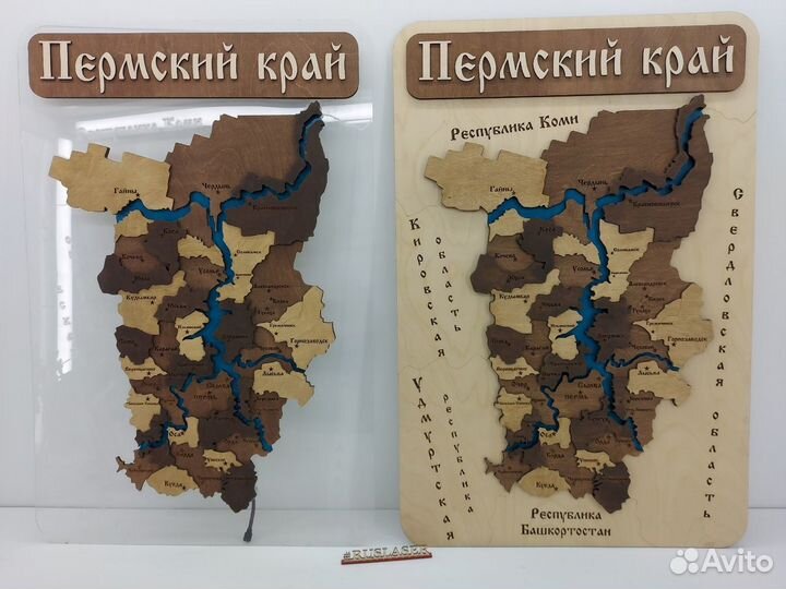 Карта Пермского края панно на акриле