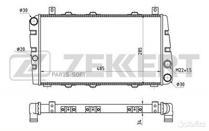 Радиатор охлаждения двигателя Skoda Favorit (785