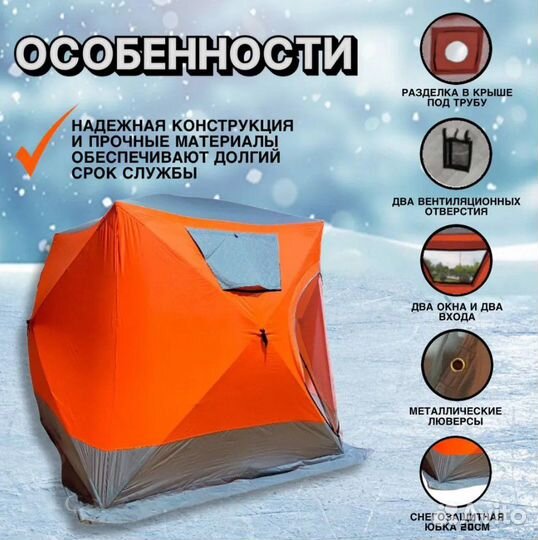 Палатка зимняя куб 200*200*215 Новая Магазин