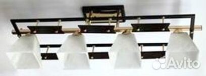 Светильник потолочный на 4 лампочки черный/золотой