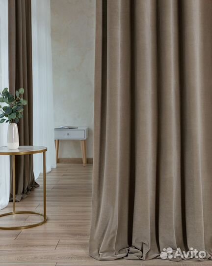 Шторы бархат Богема Кофе