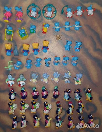 Киндер сюрприз пингвины акулы бегемоты дино и др