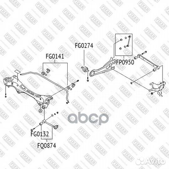 Втулка стабилизатора заднего FG0141 fixar