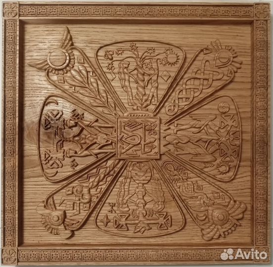 13Б Крес в рамке. Славянский оберег. 28 на 28 см