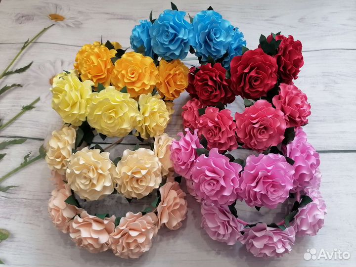 Ободки с цветами, на праздник