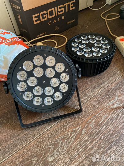 Пар светодиодный 18х18 rgbwa+Uv