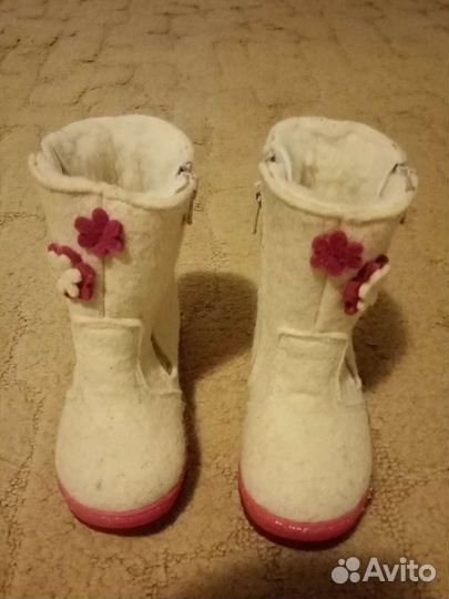 Сапожки детские для девочки, войлок, подошва резин