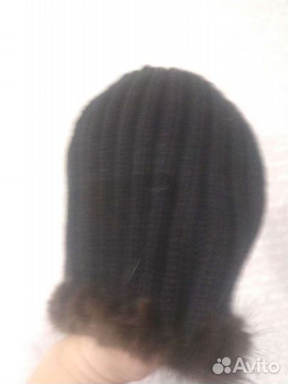 Шапка из вязаной норки