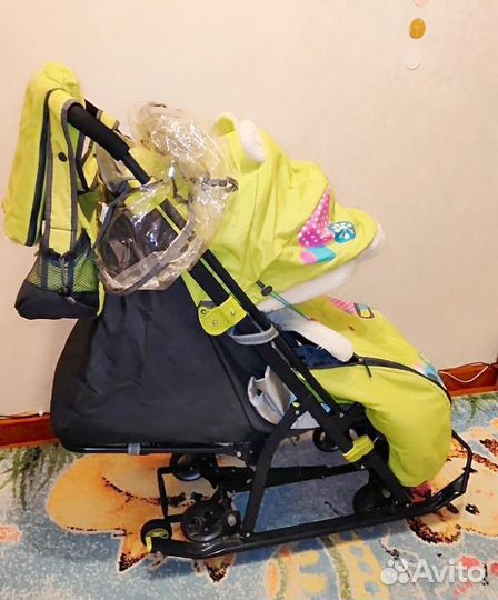 Санки коляска на колесах