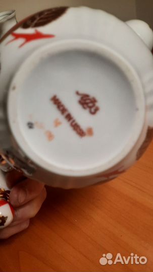 Чайник заварочный Красная Роза. Фарфор лфз. СССР