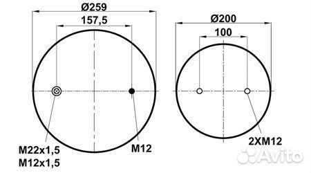 Пневмоподушка fabio (4157) со стаканом 344157-5CPL