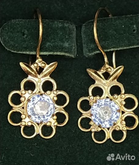 Серьги винтаж СССР позолота клеймо