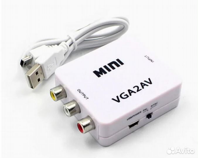 Переходник конвертер VGA на AV RCA