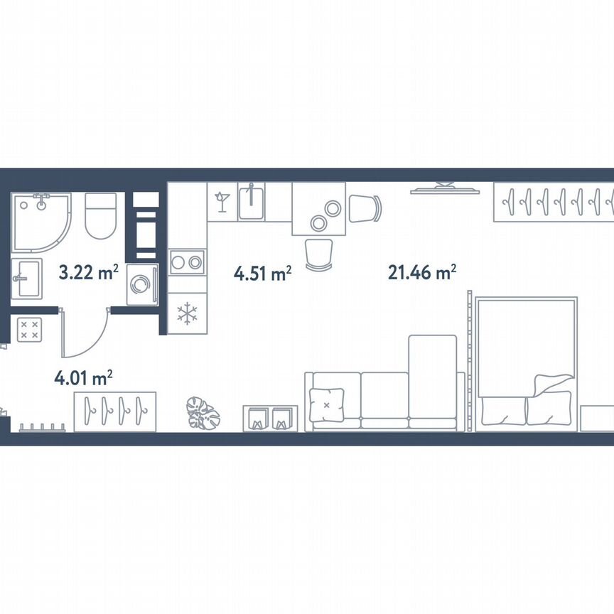 Квартира-студия, 33,2 м², 4/11 эт.