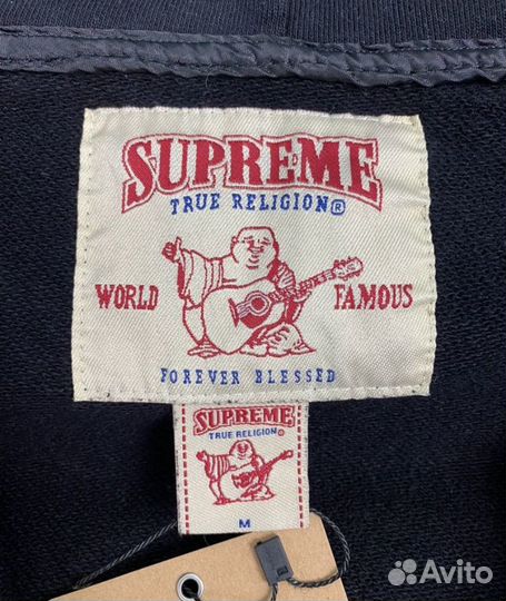 Зип худи supreme x True religion черная