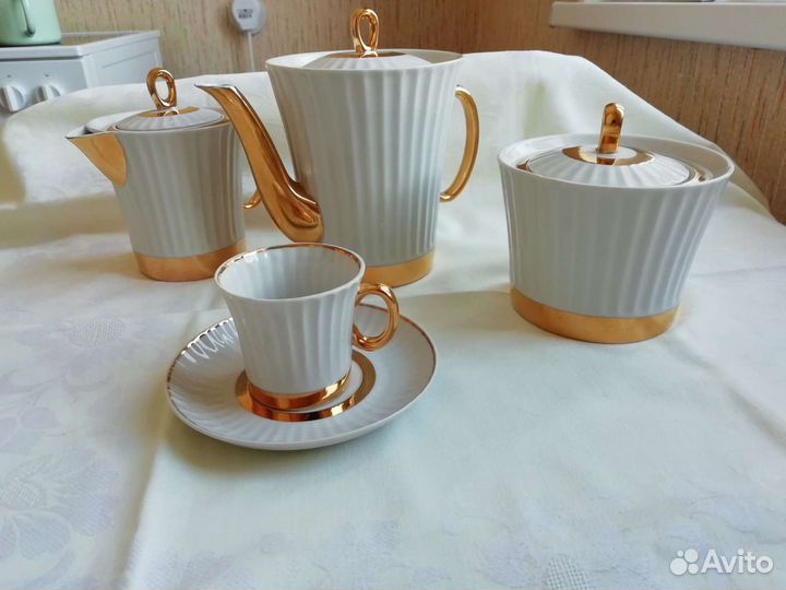 Редкий изящный кофейный сервиз пр.ссср Краснодар