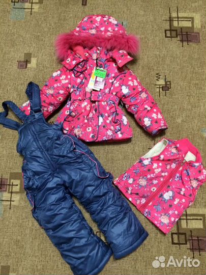 Детский зимний комбинезон на девочку 74