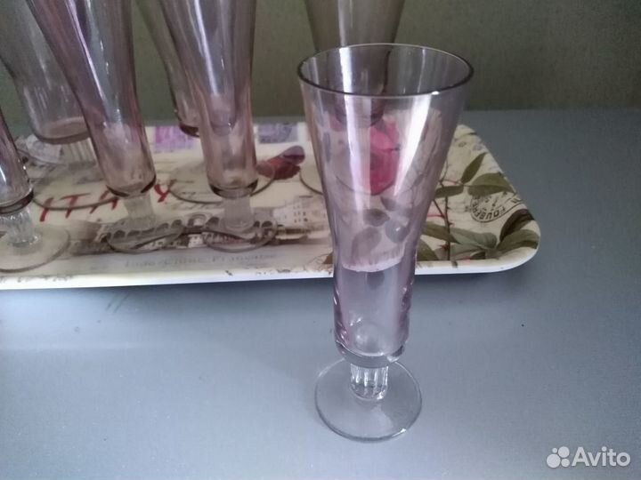 Фужеры и рюмки марганцевое стекло конец 70-тых
