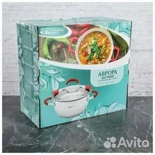 Кастрюля аврора 4л. Из нерж.сталь капсульное дно