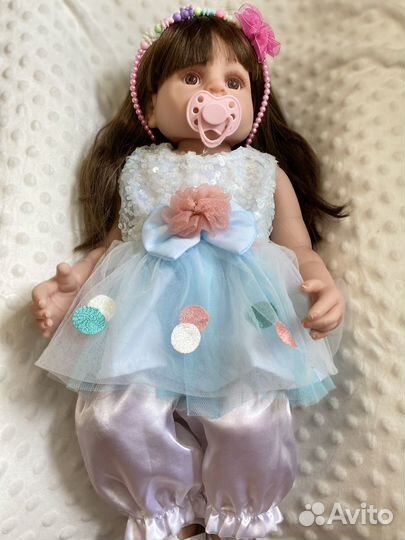 Кукла Реборн Новая 55 см со звуком в коробке