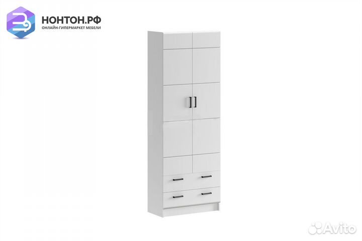 Шкаф двухстворчатый Вега NEW белый глянец / белый