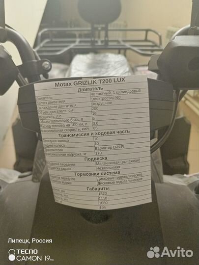 Квадроцикл Motax Grizlik T200 LUX