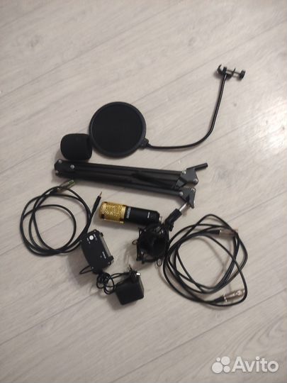 Конденсаторный микрофон bm-800 + фантомное питание