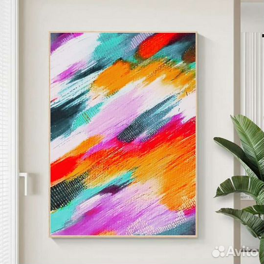 Яркая картина маслом абстракция