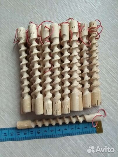 Бигуди спиральные деревянные