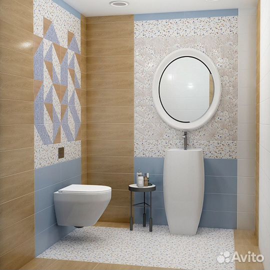 Плитка облицовочная Нефрит Террацио голубая 600x200x9 мм (10 шт.1,2 кв.м)