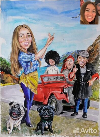 Портрет шарж по фото аватарка