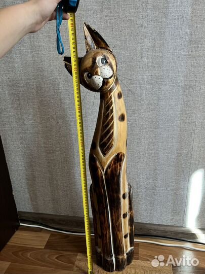 Статуэтка кошка дерево