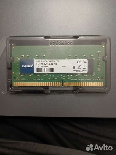 Оперативная память DDR4 8gb sodimm 3200 Мгц новая