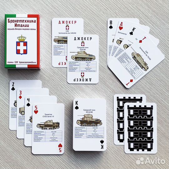Игральные карты Бронетехника Италии II Мир. войны