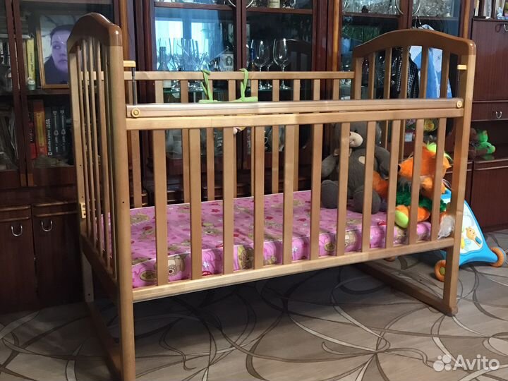 Кроватка детская с матрасом удлинённая