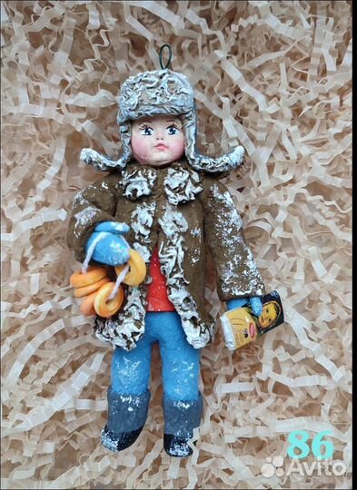 Ватные елочные игрушки