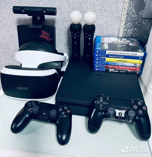 Psvr, PS4 slim 1тб, диски PS4